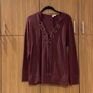 Purple long sleeve shirt